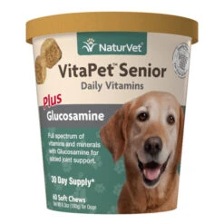 Naturvet Vita Pet Senior Plus Glucosamine Soft Chew Dog Supplements - 60 Ct Cup